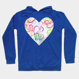 Pink and Purple Curved Hearts on Cream Hoodie